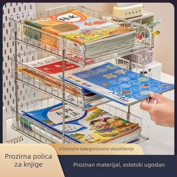 Prozirna stolna kutija za pohranu dokumenata, višeslojni organizator za pohranu