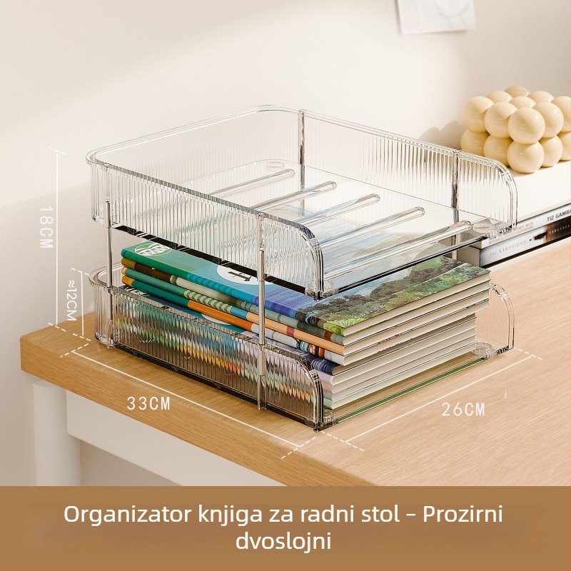 Prozirna stolna kutija za pohranu dokumenata, višeslojni organizator za pohranu