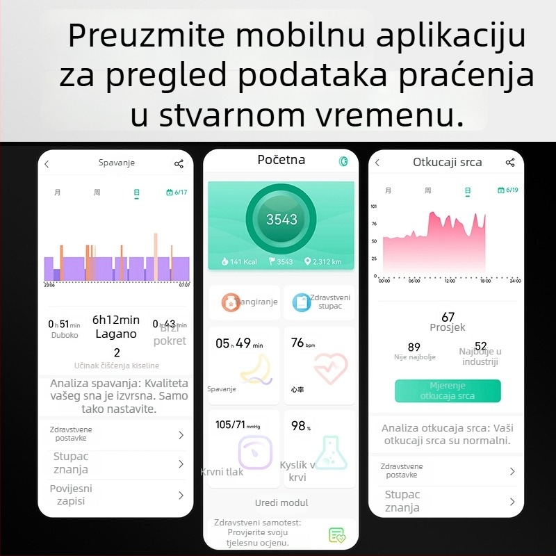 Pametni prsten za praćenje srčanog ritma i zasićenja kisikom, zdravstveno praćenje, brojanje koraka, Bluetooth, retro stil, personaliziran.