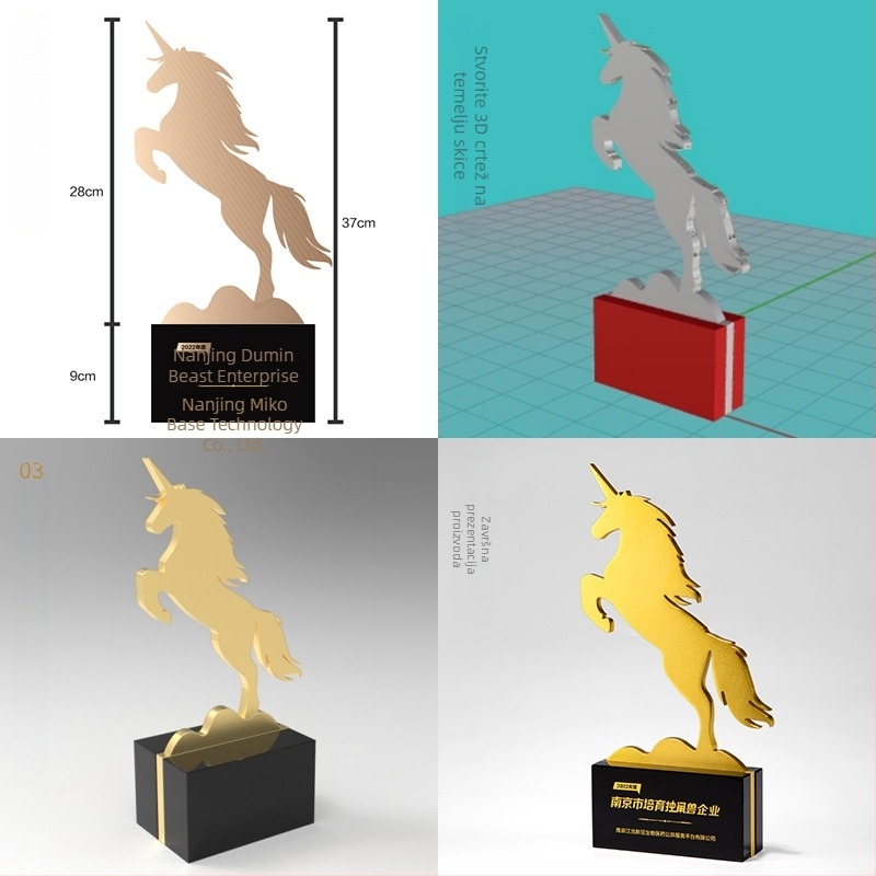 Visoko kvalitetan metalni trofej s 3D modeliranjem i prilagođavanjem za velike korporativne događaje, spomen-medalja inspirirana anime IP
