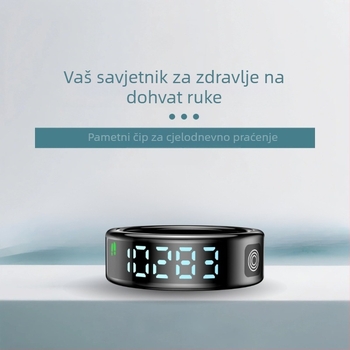 SR08 prsten s dodirnim zaslonom: praćenje srčanog ritma, zasićenja kisikom, sna, brojanja koraka i praćenja zdravlja