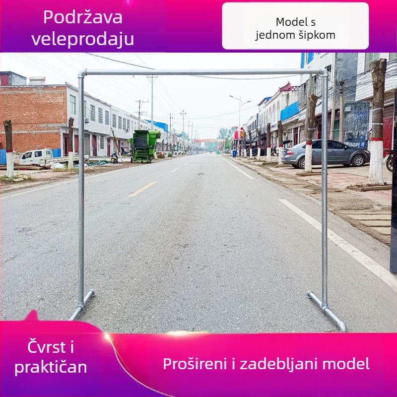 Podni stalak za sušenje odjeće s vješalicom i galvaniziranom cijevi, za spavaću sobu