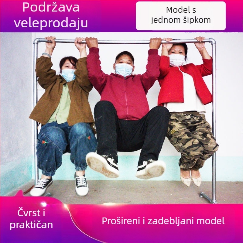 Podni stalak za sušenje odjeće s vješalicom i galvaniziranom cijevi, za spavaću sobu