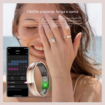 HR02 Pametni prsten za mjerenje otkucaja srca, zasićenosti kisikom i praćenja sna, pregled videa, Bluetooth.