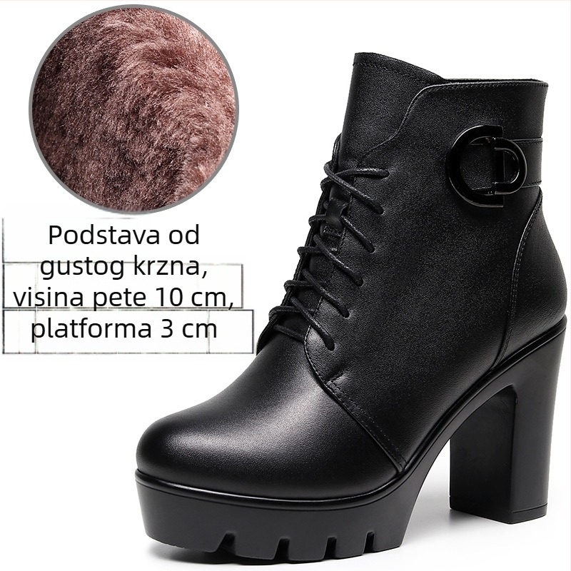 Martinske čizme s okruglim vrhom, 13 cm platformom, debelim potplatom, britanskog stila, podstavljene umjetnom vunom, zimske gležnjače za jesen i zimu