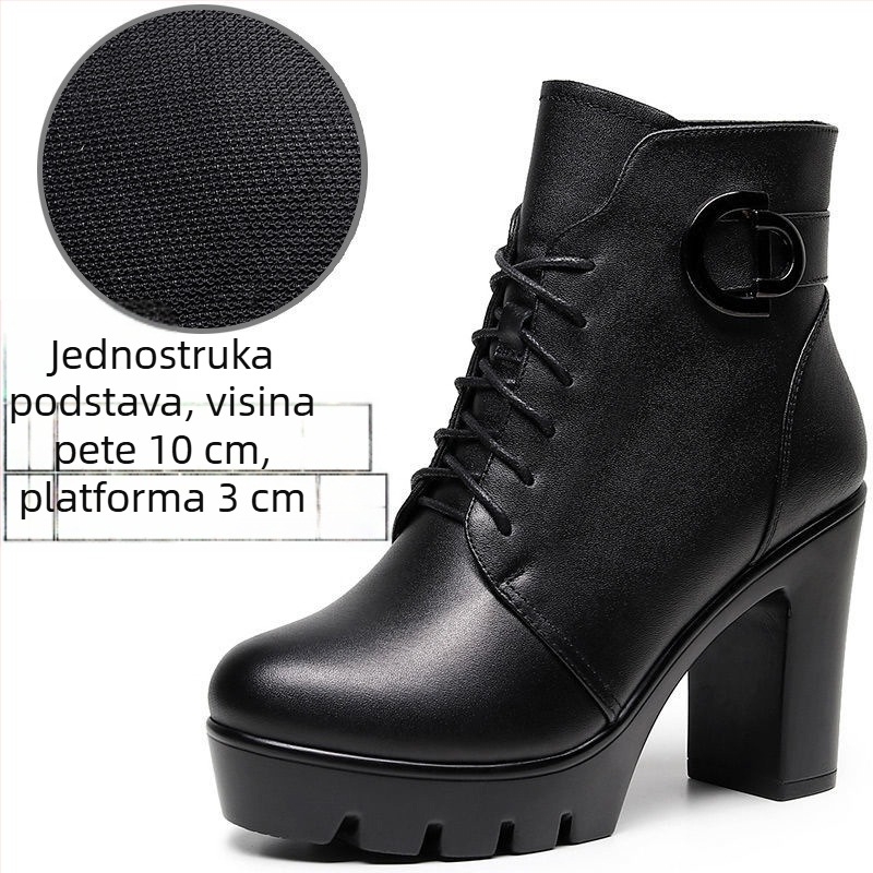 Martinske čizme s okruglim vrhom, 13 cm platformom, debelim potplatom, britanskog stila, podstavljene umjetnom vunom, zimske gležnjače za jesen i zimu