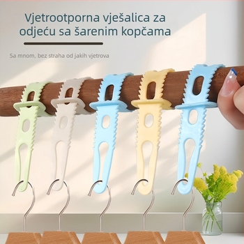 Vjetrootpornu vješalicu za odjeću s podesivom kopčom, za kućnu upotrebu na balkonu i vanjsko sušenje