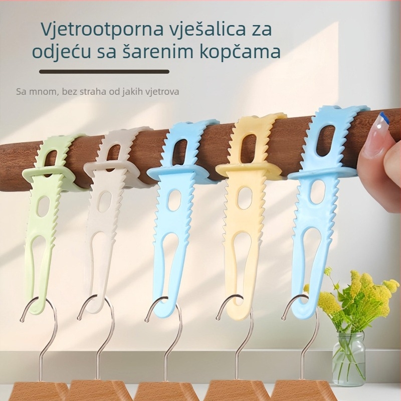 Vjetrootpornu vješalicu za odjeću s podesivom kopčom, za kućnu upotrebu na balkonu i vanjsko sušenje
