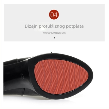 Ženske cipele s vezicama, debeli pet, okrugli vrh, vodootporna platforma, fleš podstava za jesen i zimu