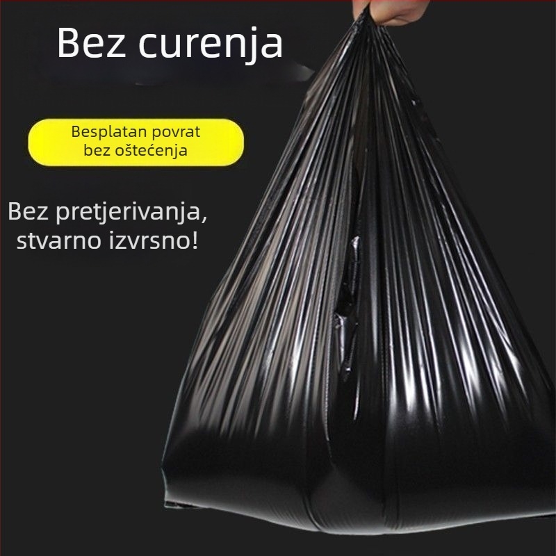 Debela crna velika vrećica za smeće, s ručkom, za dom, studentski dom i kuhinju