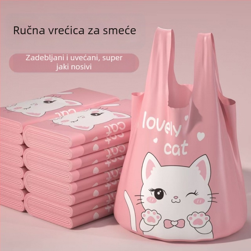 Ispisane debele vreće za kućni otpad, ručke u stilu prsluka, velike plastične vreće za kuhinju, ekstra debele s vezanjem šnurnom