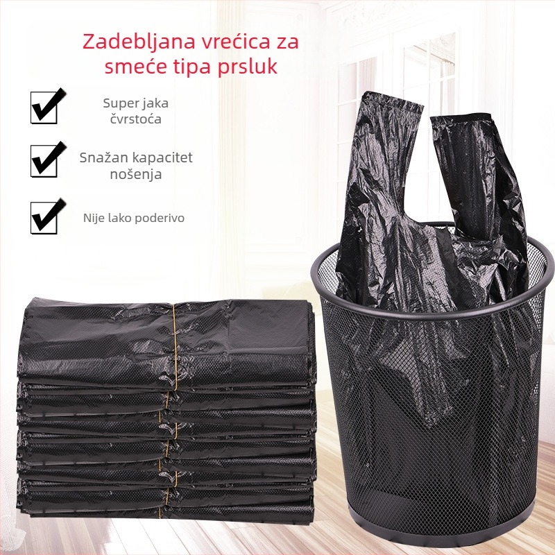 Teške, debeli vrećice za otpad, prijenosne, za kućnu i poslovnu upotrebu, velike veličine, nebiodegradibilni PE/HDPE, 1800 komada po kutiji