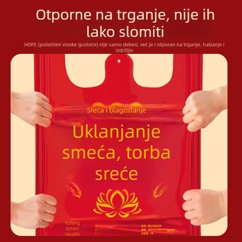Crvene debele kućne vreće za odlaganje starih odjevnih predmeta, stil prsluka