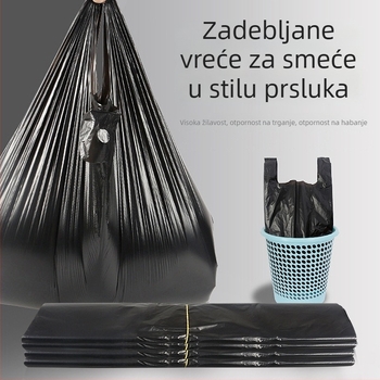 Crne vrećice za otpad s ručkama, debeli, za kućnu uporabu i skladištenje