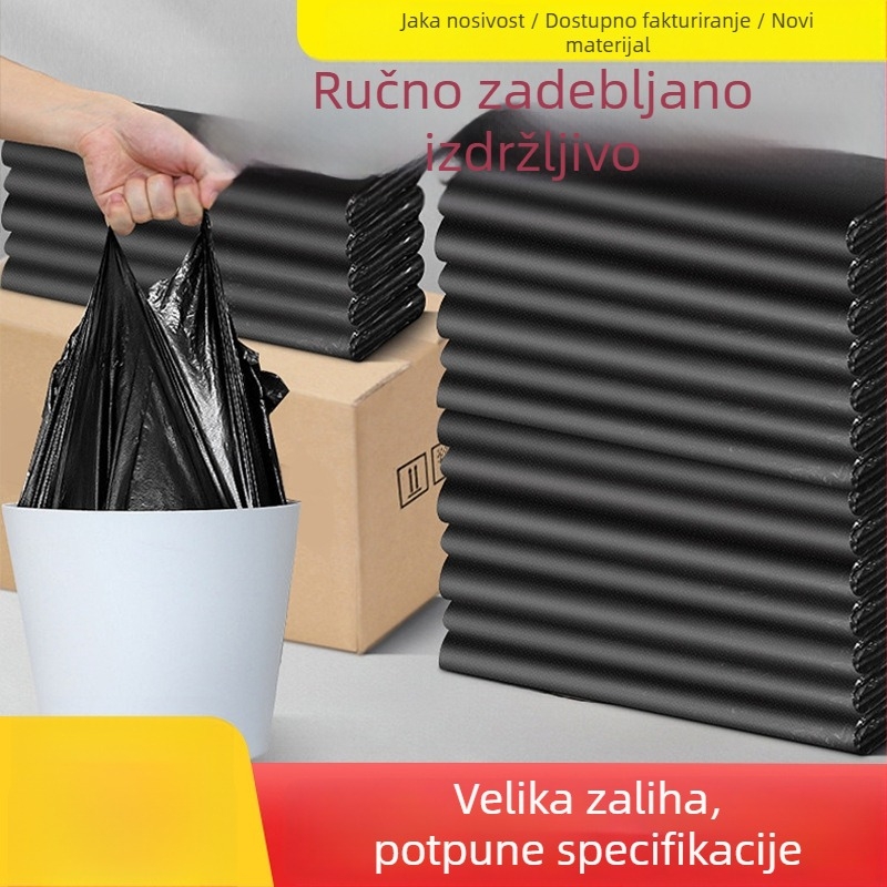 Crne vrećice za otpad s ručkama, debeli, za kućnu uporabu i skladištenje