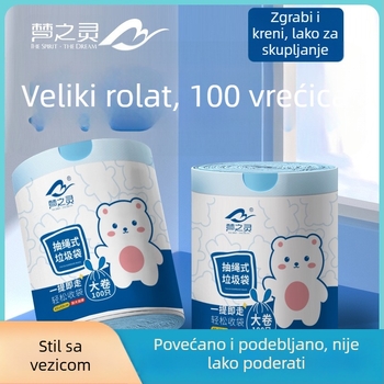 Dream Spirit vreće za smeće, 100 komada, ojačani, ekstra veliki, s vezicom za zatvaranje, jednokratni, za kućnu upotrebu