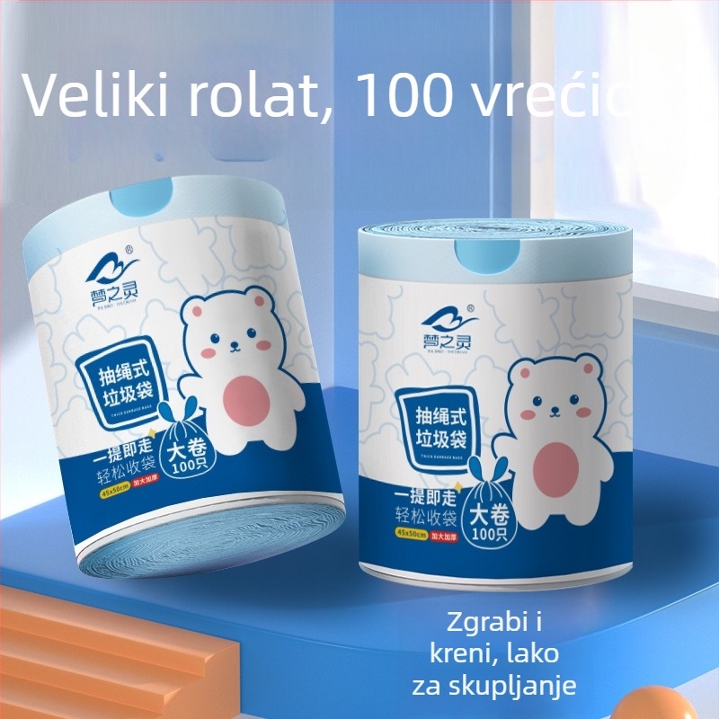 Dream Spirit vreće za smeće, 100 komada, ojačani, ekstra veliki, s vezicom za zatvaranje, jednokratni, za kućnu upotrebu