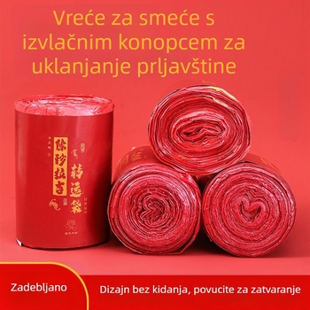 Izuzetno debele vreće za smeće sa šnuralom za kućnu upotrebu, ekonomsko pakiranje, debele velike plastične vreće za kuhinju s ručkama