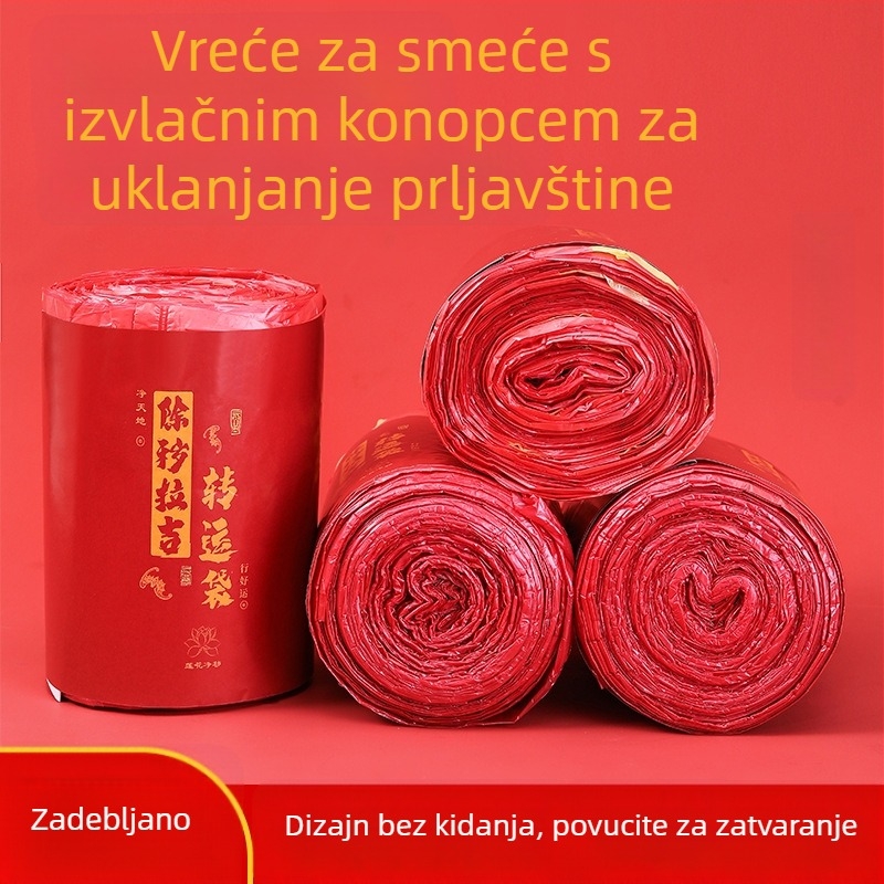 Izuzetno debele vreće za smeće sa šnuralom za kućnu upotrebu, ekonomsko pakiranje, debele velike plastične vreće za kuhinju s ručkama