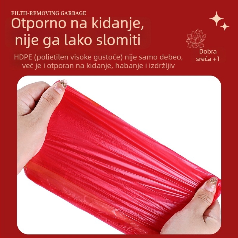 Izuzetno debele vreće za smeće sa šnuralom za kućnu upotrebu, ekonomsko pakiranje, debele velike plastične vreće za kuhinju s ručkama