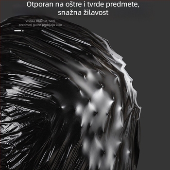 Kućne vrećice za smeće sa šnurmom, ojačane, s ručkama, crne, velike veličine, ekstra debele, ekonomično pakiranje