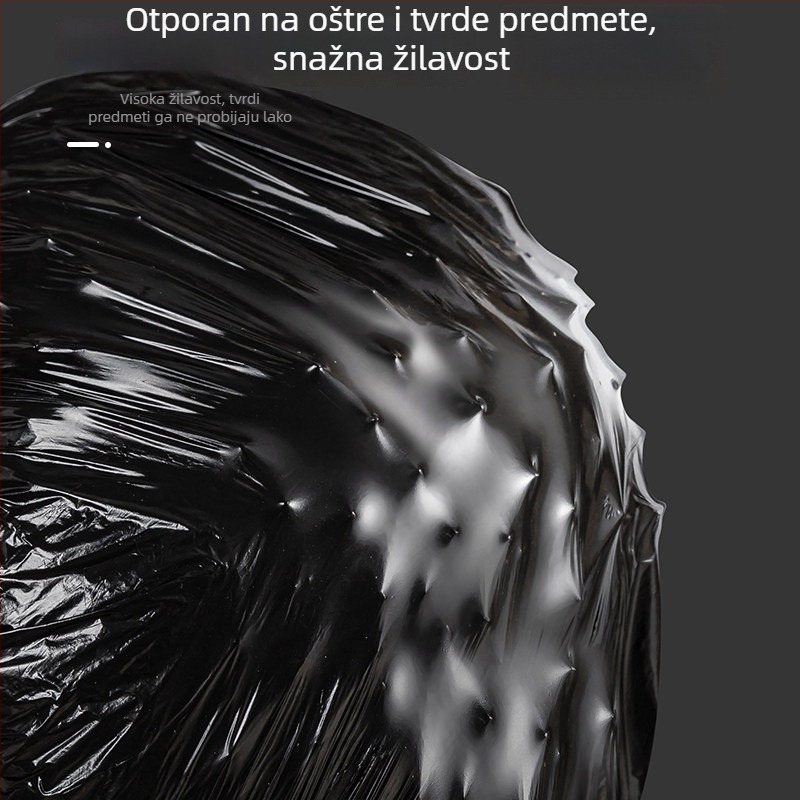 Kućne vrećice za smeće sa šnurmom, ojačane, s ručkama, crne, velike veličine, ekstra debele, ekonomično pakiranje