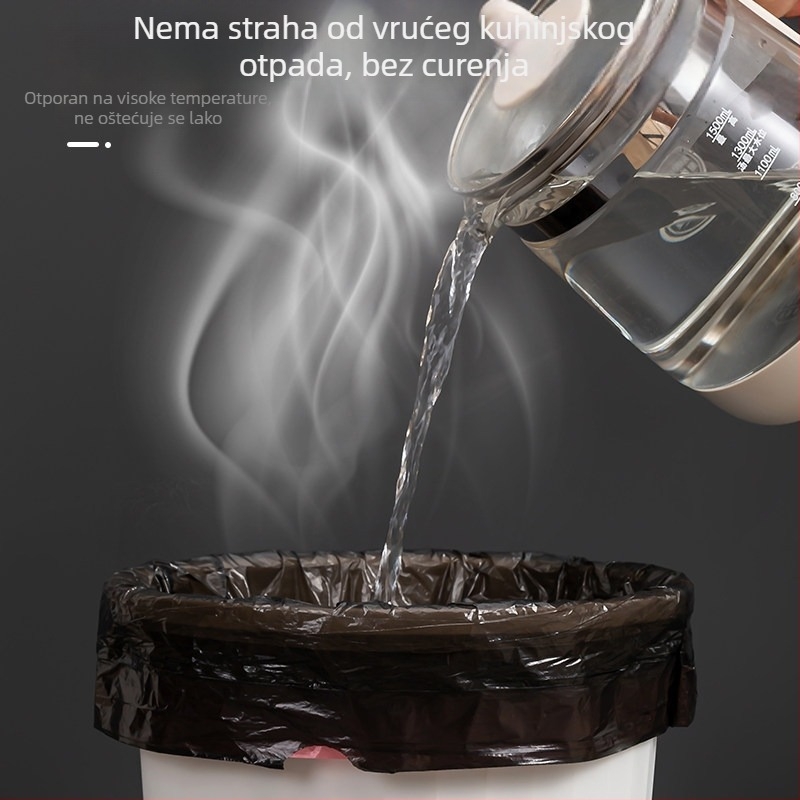 Kućne vrećice za smeće sa šnurmom, ojačane, s ručkama, crne, velike veličine, ekstra debele, ekonomično pakiranje