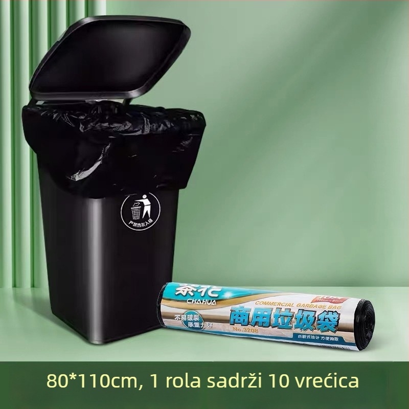 Camellia Komercijske vreće za otpad, velike, ekstra velike, debele, crne, za hotele, čišćenje i vanjski catering