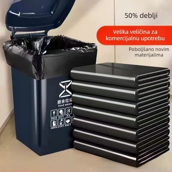 Velika crna industrijska vreća za otpad, debela, jednokratna, za hotele, urede i tvornice