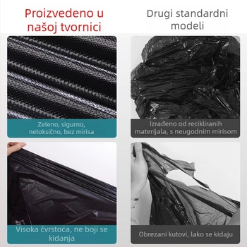 Velika crna industrijska vreća za otpad, debela, jednokratna, za hotele, urede i tvornice
