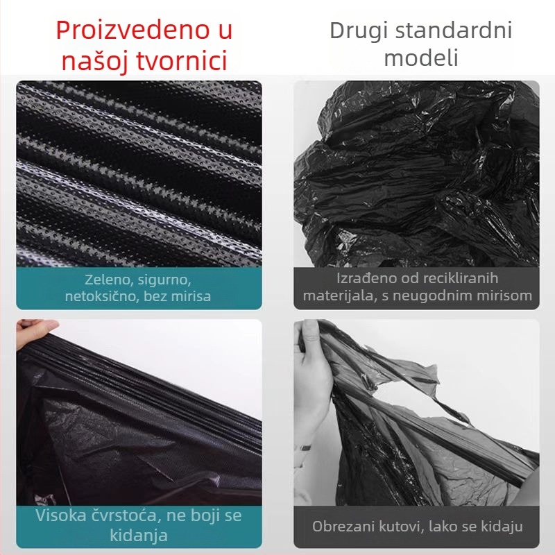 Velika crna industrijska vreća za otpad, debela, jednokratna, za hotele, urede i tvornice