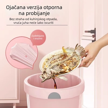 Velika ružičasta vreća za otpad s trakom za vezivanje, jednokratna, za dom, kuhinju i ured te dom studenata