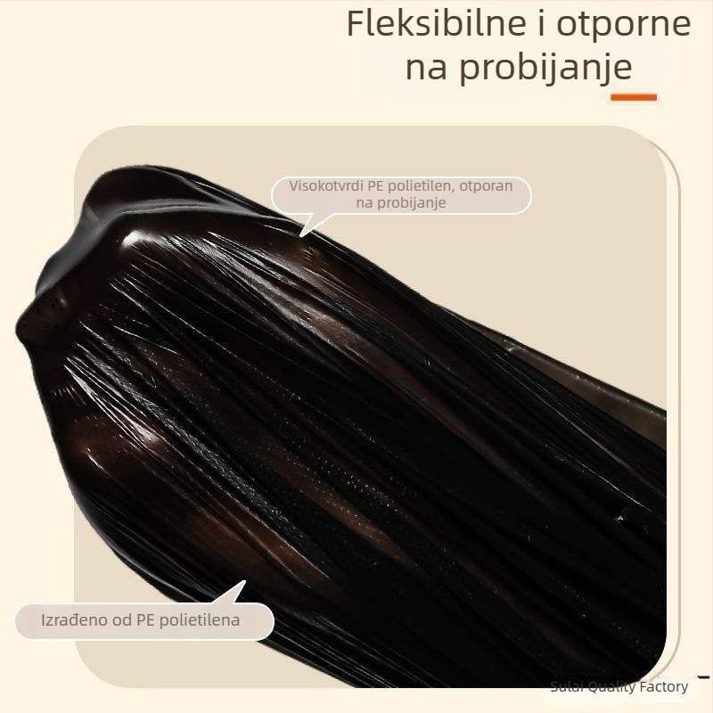 Debele vrećice za smeće s šnurnom za vezivanje bez kidanja, velike crne plastične vrećice za dom, kuhinju i ured