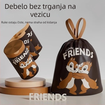 Kućne vreće za smeće sa vezicama, velike, uzorak Kiki i Didi – dvije veverice