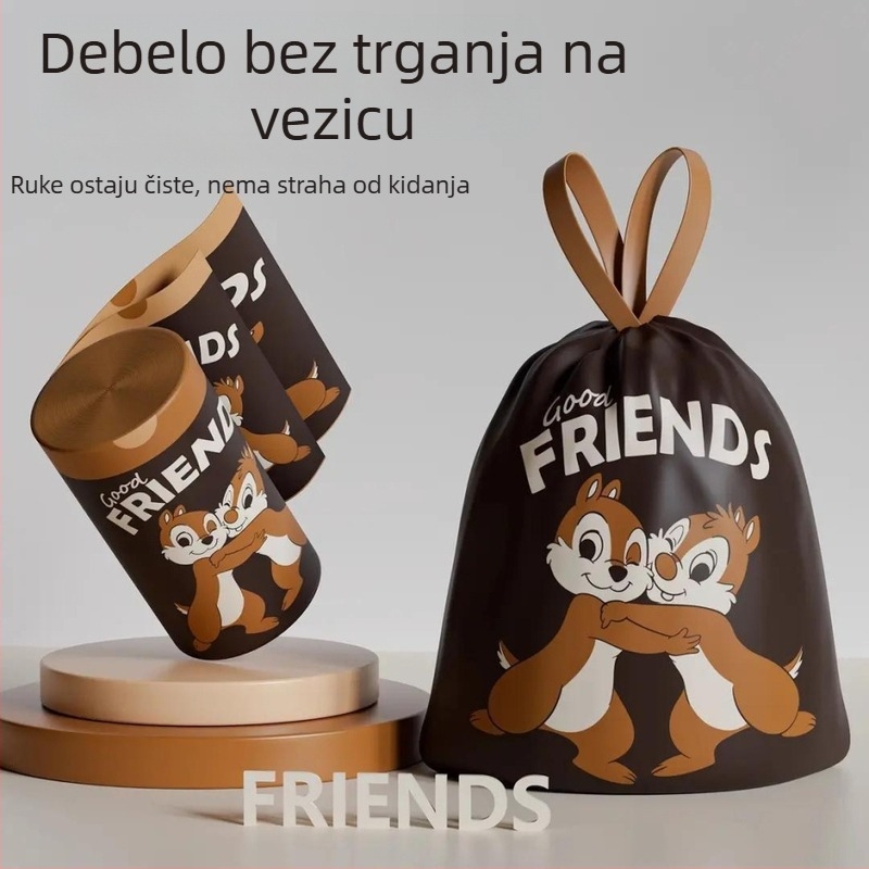Kućne vreće za smeće sa vezicama, velike, uzorak Kiki i Didi – dvije veverice