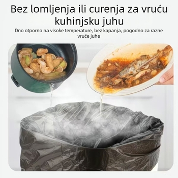 Velike debeli crni vrećice za smeće u stilu prsluka, za kućnu i poslovnu upotrebu, pogodne za internate, toalete i studente