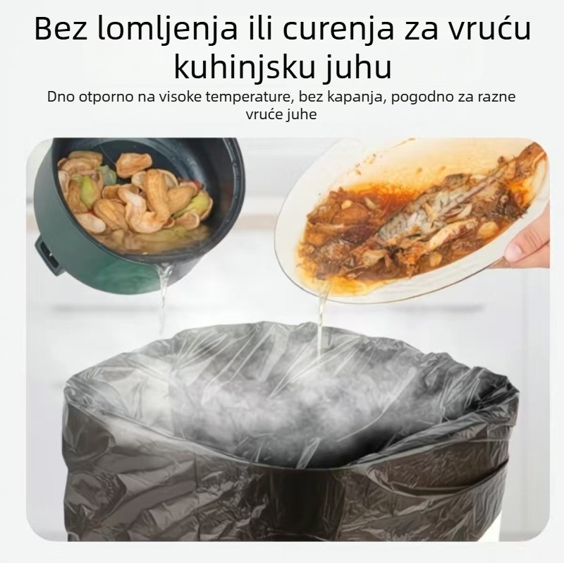 Velike debeli crni vrećice za smeće u stilu prsluka, za kućnu i poslovnu upotrebu, pogodne za internate, toalete i studente