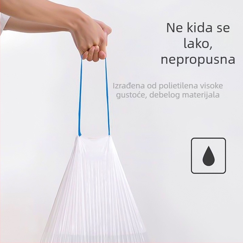 Ekstra velika debela vrećica za otpad s vezicom, za kućnu upotrebu, kuhinju i dom studenata, plastika