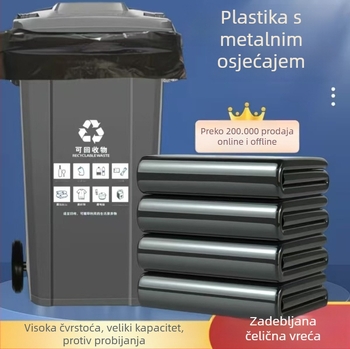 Crne debele ekstra velike vreće za smeće za kućnu i poslovnu upotrebu, jednokratne, za upravljanje nekretninama, sanitaciju, čišćenje, kuhinju, hotele i škole.