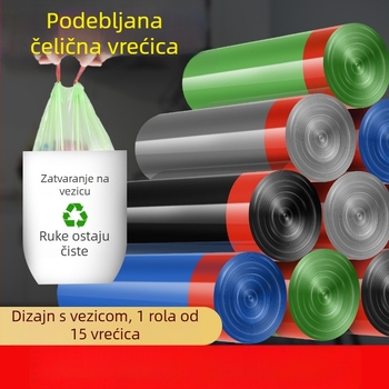 Smeće vreće sa šnalom, kućna upotreba, prijenosne i debele, povoljno pakiranje za kuhinjske kante, srednje i velike veličine
