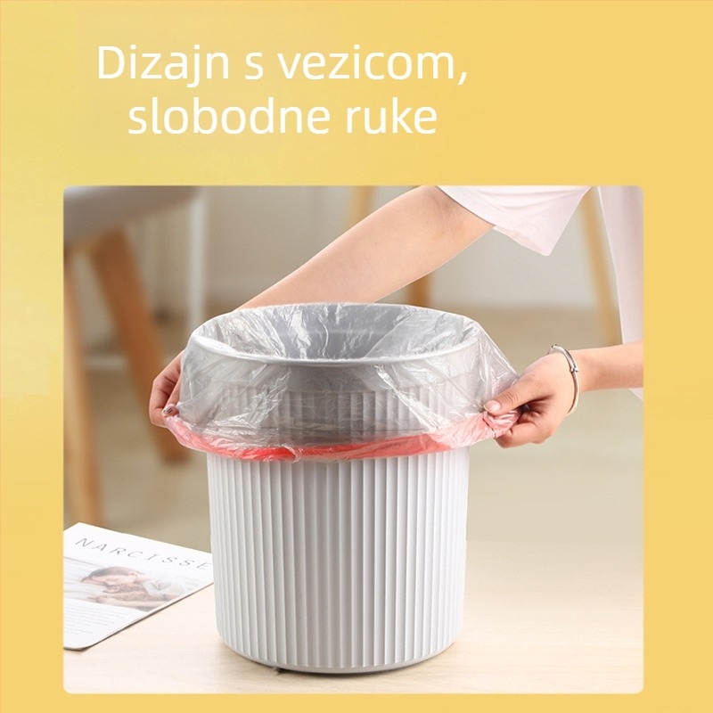 Crne vrećice za smeće sa šnnom, kućanstvo, debele, 45×50 cm, automatsko zatvaranje, perforirana linija za kidanje