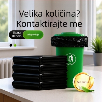 Jačane velike vreće za otpad s ravnim otvorom, crne plastične vreće za komercijalnu upotrebu, velike vreće za kante