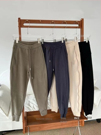 Druga generacija hlača otpornih na vjetar s flis materijalom, opuštenog kroja, unisex, zimske, jednobojne