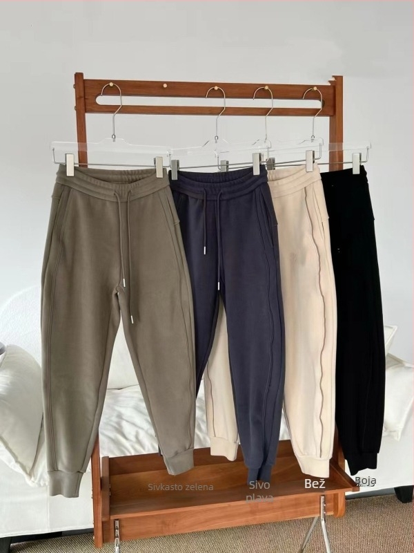 Druga generacija hlača otpornih na vjetar s flis materijalom, opuštenog kroja, unisex, zimske, jednobojne