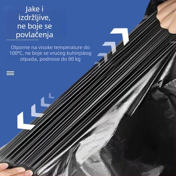 Ekstra-velike crne komercijalne vreće za otpad za institucije, sanitaciju, upravljanje nekretninama i hotele, debele i izdržljive