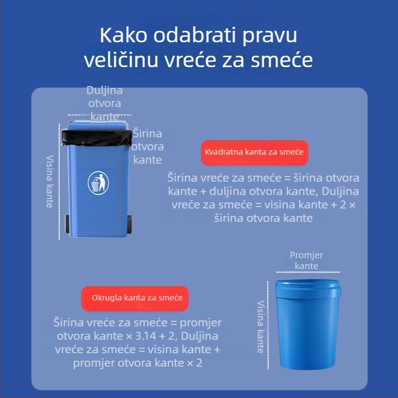 Ekstra-velike crne komercijalne vreće za otpad za institucije, sanitaciju, upravljanje nekretninama i hotele, debele i izdržljive