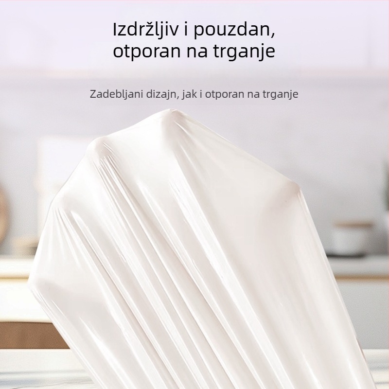 Velika debela jednokratna vrećica za otpad s vrpcom, u roli, HDPE, za dom, studentski dom, kuhinju, hotel