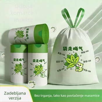Prijenosni koš za smeće u stilu vesta s otisnutim uzorkom i vrećicama sa šnuralama, povećan i debeo dizajn za ured
