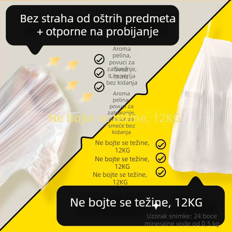 Fu you mi antibakterijske vrećice za smeće s mirisom mugworta, s vezanjem, debeli, velike veličine za dom, dom učenika i kuhinju