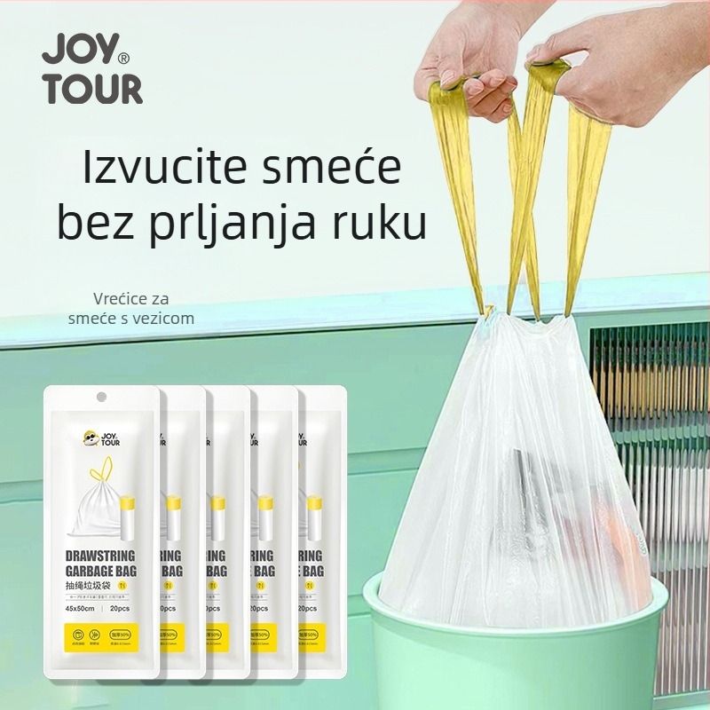 Smeće vrećice sa šnom, debele, jednokratne plastične vrećice za kućnu upotrebu (kuhinja i kupaonica)